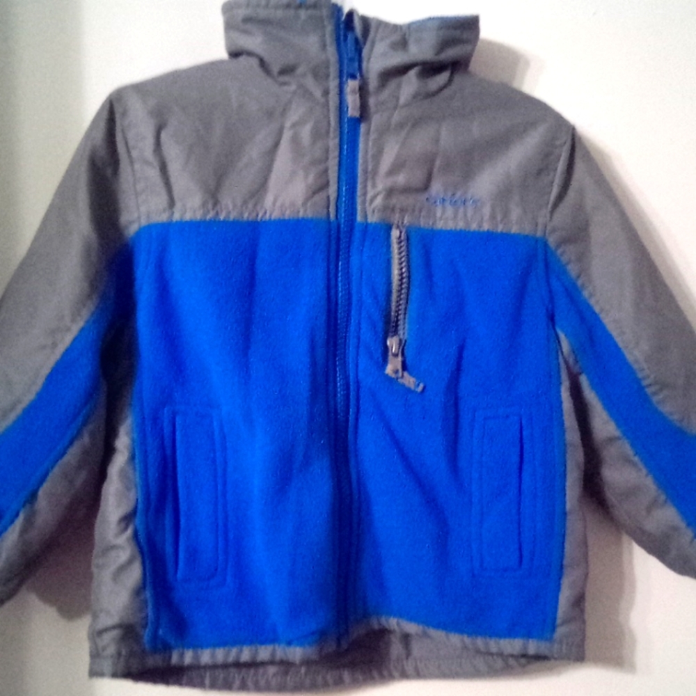Boys 2t Carter's reversible blue and grey hooded jacket